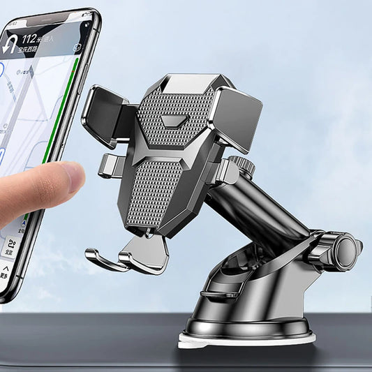 Soporte de Auto para Celular con Ventosa – Ajustable para GPS, iPhone y Android