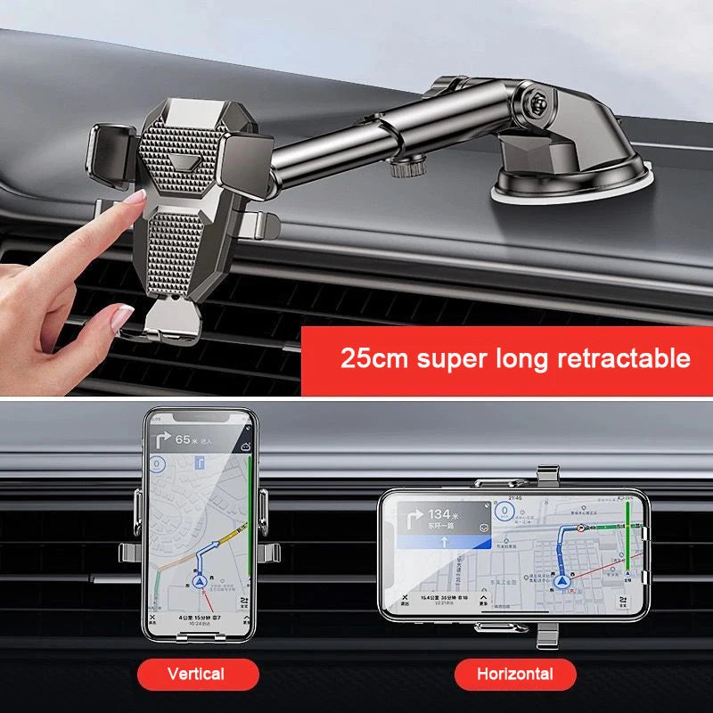 Soporte de Auto para Celular con Ventosa – Ajustable para GPS, iPhone y Android