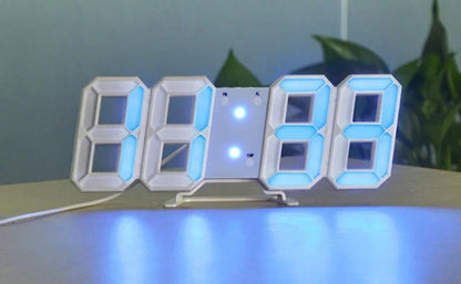 Reloj de Pared LED Digital 3D – Alarma + Fecha + Temperatura para Cocina, Hogar y Oficina