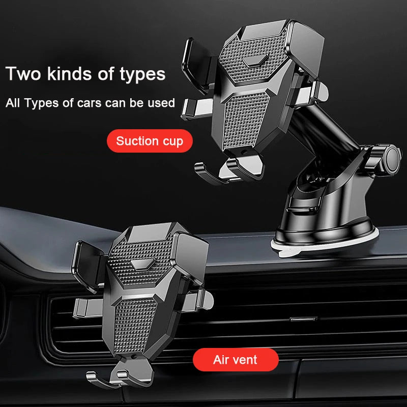 Soporte de Auto para Celular con Ventosa – Ajustable para GPS, iPhone y Android