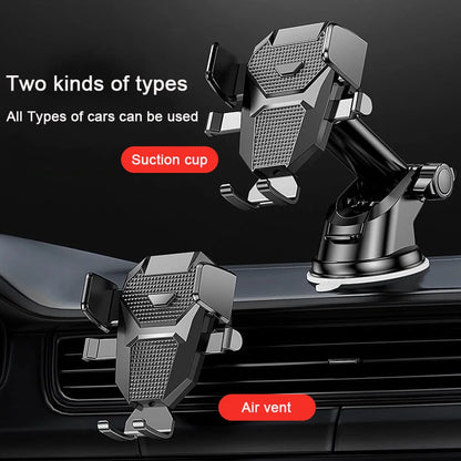 Soporte de Auto para Celular con Ventosa – Ajustable para GPS, iPhone y Android