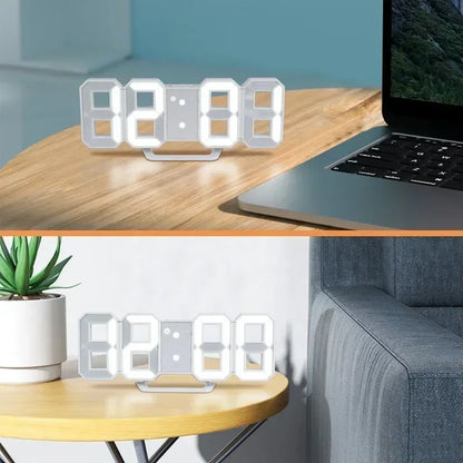 Reloj de Pared LED Digital 3D – Alarma + Fecha + Temperatura para Cocina, Hogar y Oficina