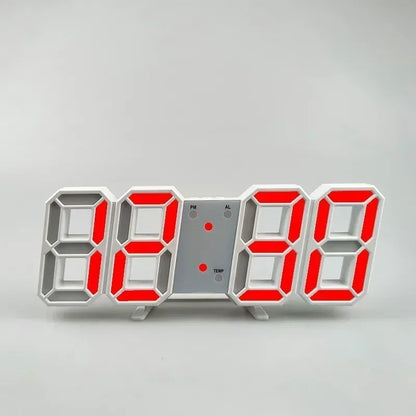 Reloj de Pared LED Digital 3D – Alarma + Fecha + Temperatura para Cocina, Hogar y Oficina