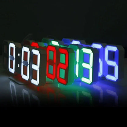 Reloj de Pared LED Digital 3D – Alarma + Fecha + Temperatura para Cocina, Hogar y Oficina