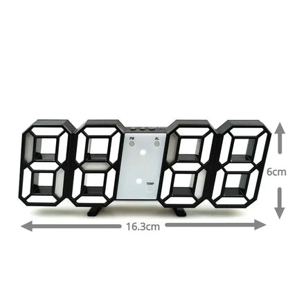 Reloj de Pared LED Digital 3D – Alarma + Fecha + Temperatura para Cocina, Hogar y Oficina