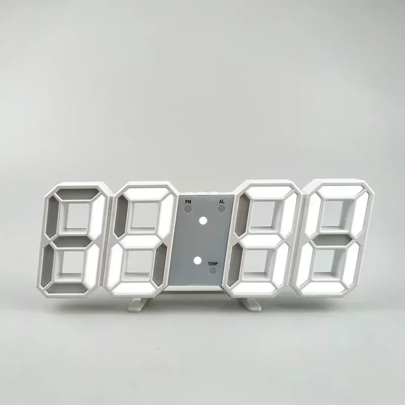 Reloj de Pared LED Digital 3D – Alarma + Fecha + Temperatura para Cocina, Hogar y Oficina