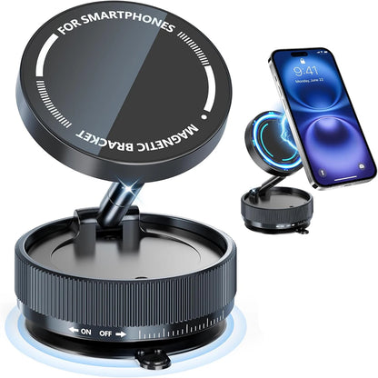 Soporte Magnético MagSafe para Auto – Ventosa Fuerte, 360° y Diseño Plegable