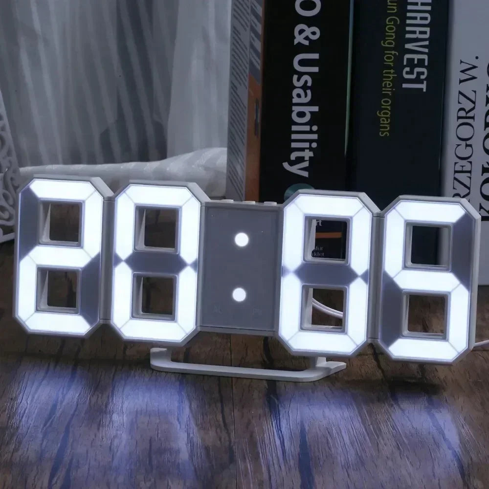 Reloj de Pared LED Digital 3D – Alarma + Fecha + Temperatura para Cocina, Hogar y Oficina